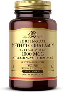 solgar-methylcobalamin-vitamin-b12-1000-mcg-60-nugget - Supplements-Natural & Organic Vitamins-Essentials4me