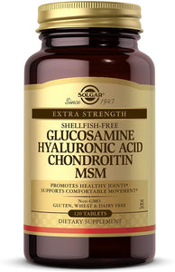 solgar-glucosamine-hyaluronic-acid-chondroitin-msm-shellfish-free-120-tablets - Supplements-Natural & Organic Vitamins-Essentials4me