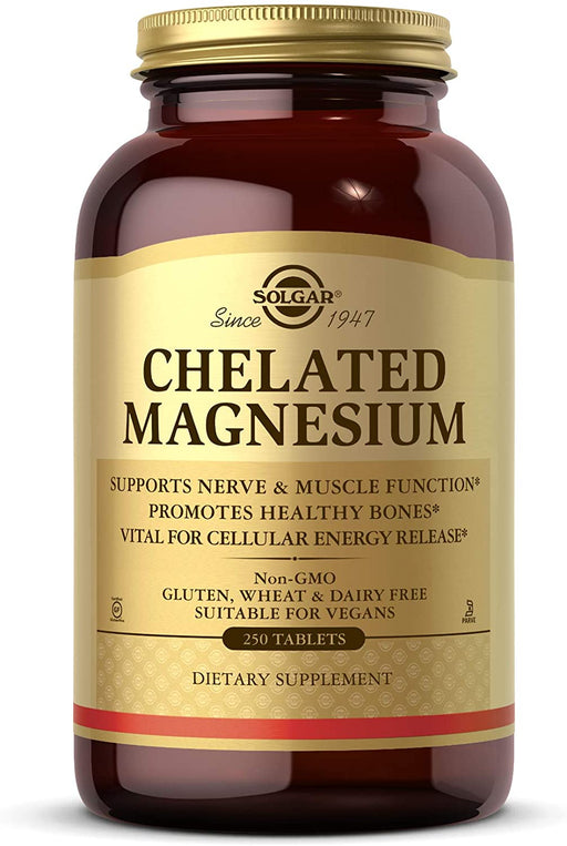 solgar-chelated-magnesium-250-tablets - Supplements-Natural & Organic Vitamins-Essentials4me