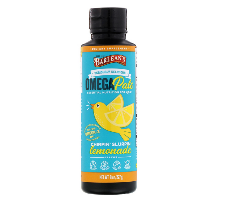barleans-omega-pals-chirpin-slurpin-lemonade-flavor-8-oz-227-g - Supplements-Natural & Organic Vitamins-Essentials4me