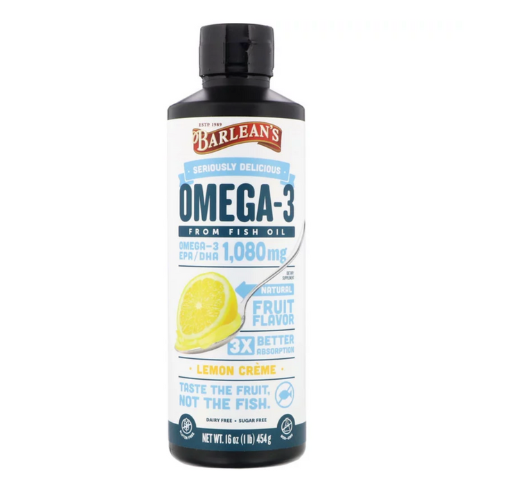 barleans-omega-3-fish-oil-lemon-creme-16-oz-454-g - Supplements-Natural & Organic Vitamins-Essentials4me