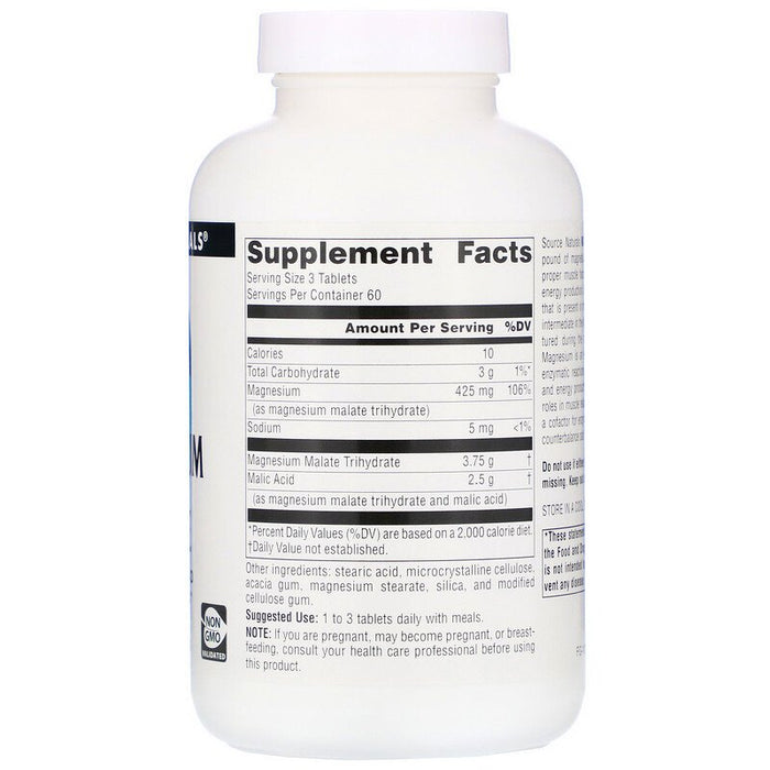 source-naturals-magnesium-malate-180-tablets - Supplements-Natural & Organic Vitamins-Essentials4me