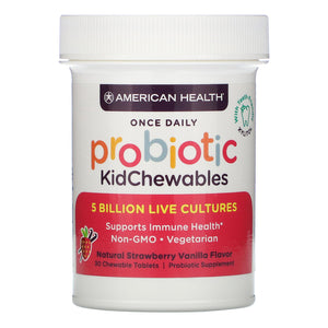 american-health-probiotic-kidchewables-strawberry-vanilla-flavor-30-tablets - Supplements-Natural & Organic Vitamins-Essentials4me