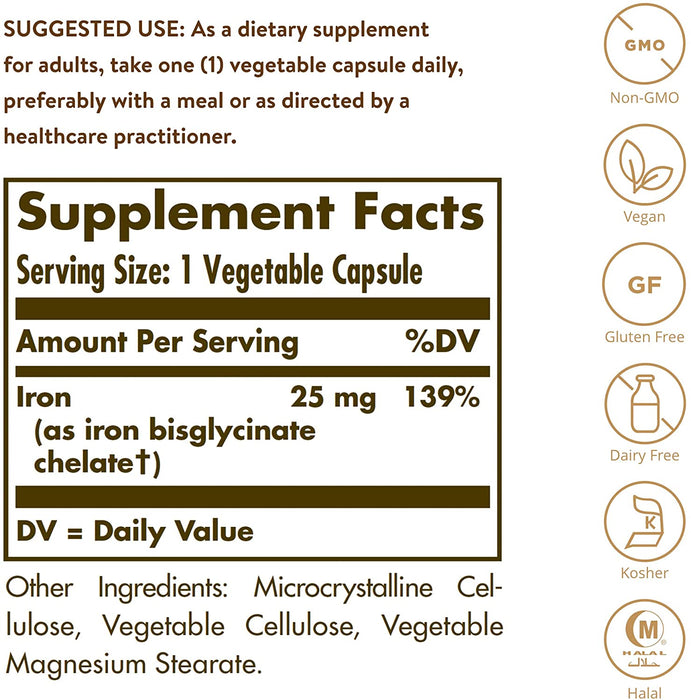 solgar-gentle-iron-non-constipating-180-vegetarian-capsules - Supplements-Natural & Organic Vitamins-Essentials4me
