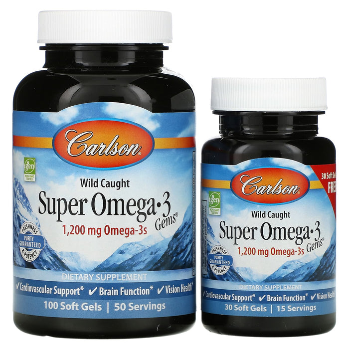 carlson-labs-wild-caught-super-omega-3-gems-600-mg-100-30-soft-gels - Supplements-Natural & Organic Vitamins-Essentials4me
