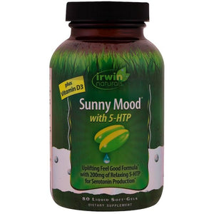 irwin-naturals-sunny-mood-with-5-htp-plus-vitamin-d3-80-liquid-soft-gels - Supplements-Natural & Organic Vitamins-Essentials4me