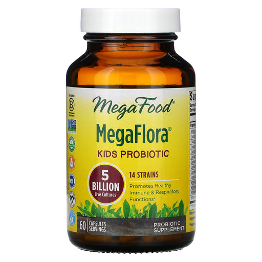 megafood-kids-probiotic-megaflora-5-billion-cfu-60-capsules - Supplements-Natural & Organic Vitamins-Essentials4me
