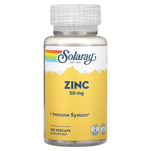 solaray-zinc-50-mg-100-vegcaps - Supplements-Natural & Organic Vitamins-Essentials4me