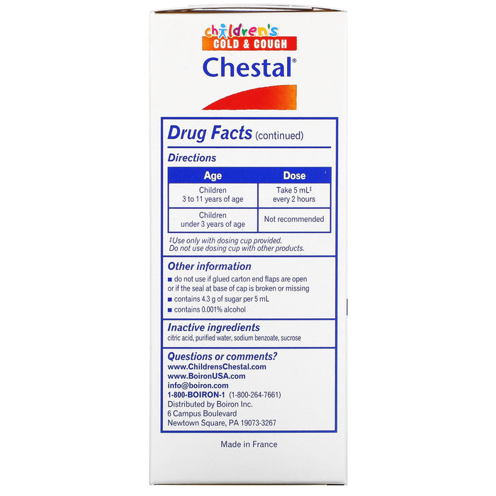 boiron-chestal-childrens-cold-cough-3-and-older-6-7-fl-oz-200-ml - Supplements-Natural & Organic Vitamins-Essentials4me