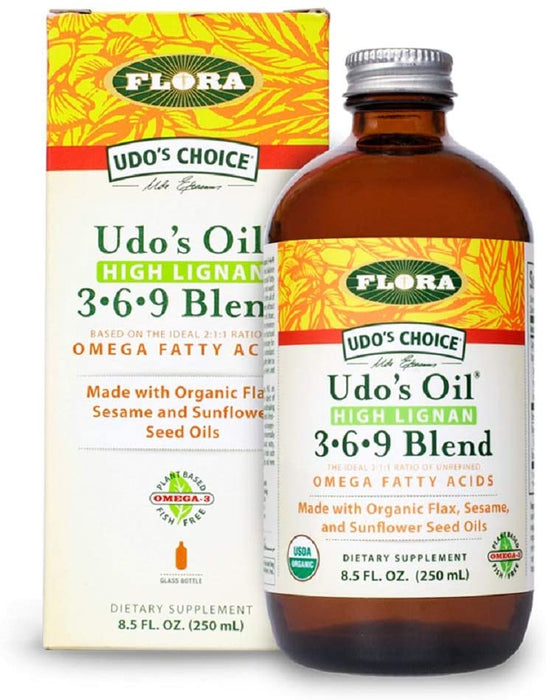 flora-udos-choice-omega-369-oil-blend-high-lignan-8-5-fl-oz - Supplements-Natural & Organic Vitamins-Essentials4me