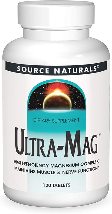 Source Naturals Ultra-Mag High-Efficiency Magnesium Complex - Maintains Muscle & Nerve Function - 120 Tablets
