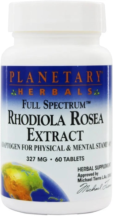 Planetary Herbals, Rhodiola Rosea Extract, Full Spectrum, 327 mg, 60 Tablets