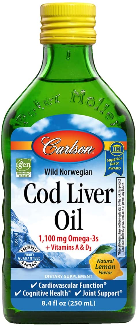 carlson-cod-liver-oil-1100-mg-omega-3s-liquid-fish-oil-supplement-wild-caught-norwegian-arctic-cod-liver-oil-sustainably-sourced-nordic-fish-oil-liquid-lemon-250-ml - Supplements-Natural & Organic Vitamins-Essentials4me