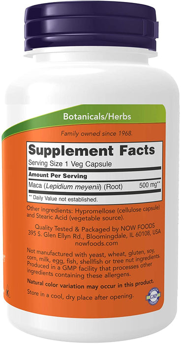 now-foods-maca-500-mg-250-veg-capsules - Supplements-Natural & Organic Vitamins-Essentials4me