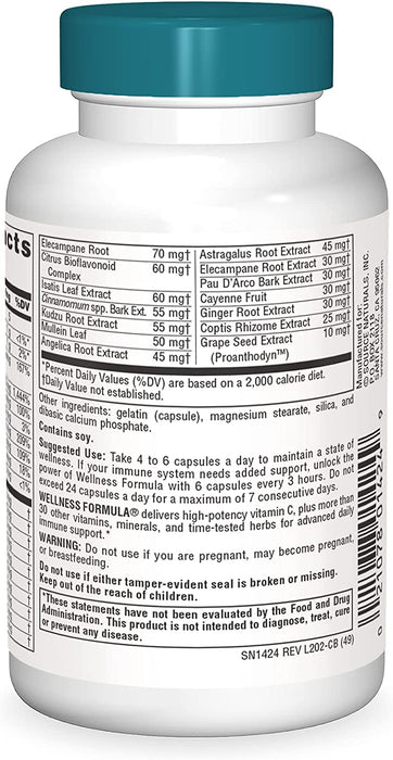 Source Naturals Wellness Formula Bio-Aligned Vitamins & Herbal Defense for Immune System Support - Dietary Supplement & Immunity Booster - 60 Capsules