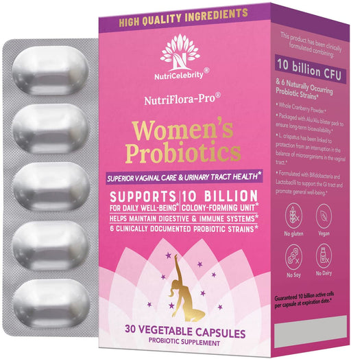 nutricelebrity-nutriflora-pro-superior-vaginal-care-and-urinary-tract-health-30-veggie-caps-1 - Supplements-Natural & Organic Vitamins-Essentials4me