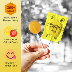 manudy-new-zealand-manuka-honey-sweets-lollipops-mgo250-natural-fruits-flavor-12-pops-lemon - Supplements-Natural & Organic Vitamins-Essentials4me