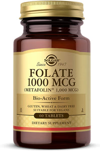 solgar-folate-as-metafolin-1000-mcg-60-tablets - Supplements-Natural & Organic Vitamins-Essentials4me