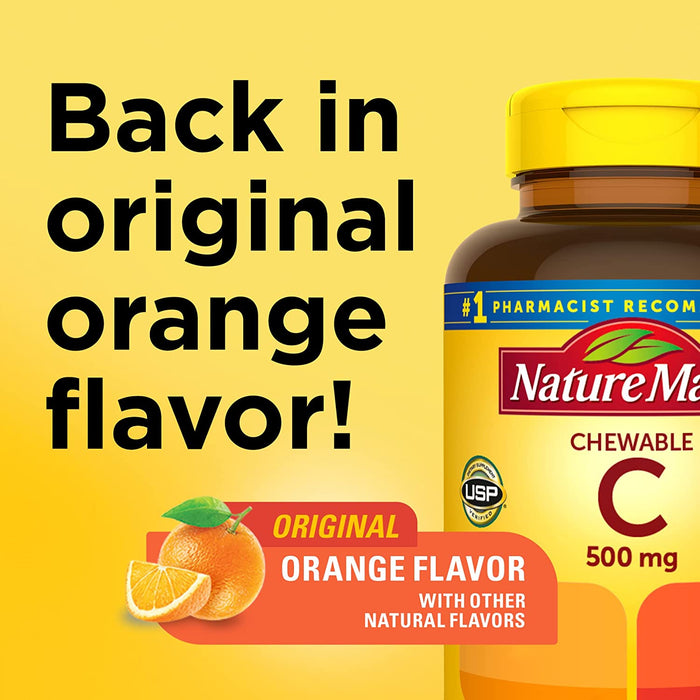 Nature Made - Chewable Vitamin C Orange, 500 mg, 60 Chewable Tablets (Expiration Date 08/24)