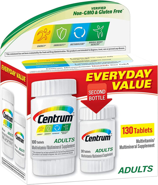 Centrum Adult Multivitamin/Multimineral Supplement with Antioxidants, Zinc and B Vitamins - 100+30 Count