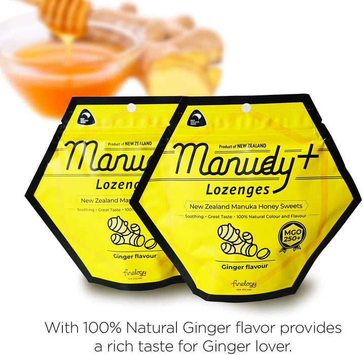 manudy-new-zealand-manuka-honey-sweets-throat-lozenge-mgo250-natural-flavor-25-lozenges-ginger - Supplements-Natural & Organic Vitamins-Essentials4me