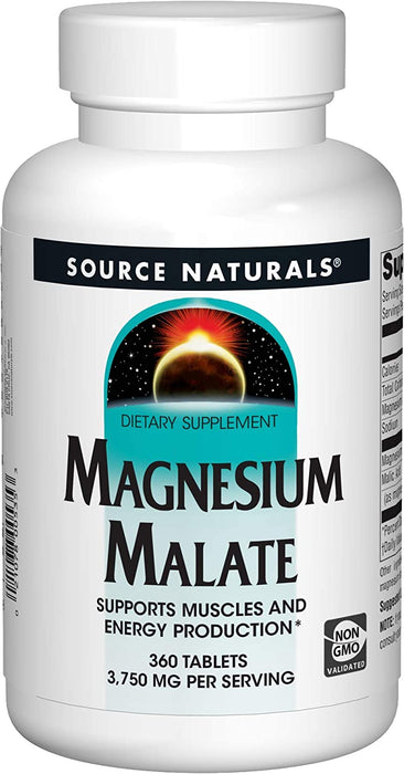 Source Naturals Magnesium Malate 3750 mg per Serving - For Energy Production - 360 Tablets