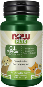 now-pet-health-g-i-support-supplement-formulated-for-cats-dogs-nasc-certified-90-chewable-tablets - Supplements-Natural & Organic Vitamins-Essentials4me