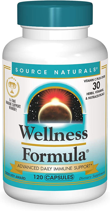 Source Naturals Wellness Formula Bio-Aligned Vitamins & Herbal Defense - Immune System Support Supplement & Immunity Booster - 120 Capsules