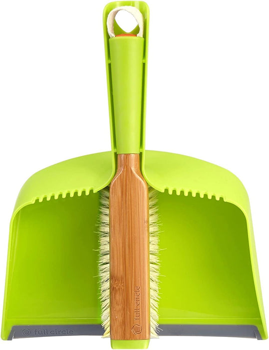 Full Circle Clean Team Brush & Dustpan Set, Green