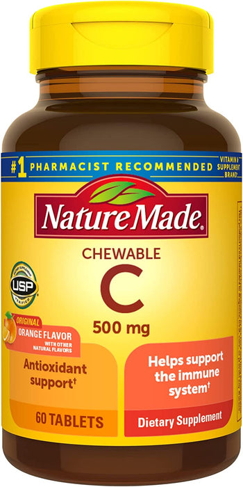 Nature Made - Chewable Vitamin C Orange, 500 mg, 60 Chewable Tablets
