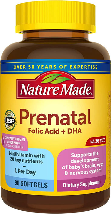 Nature Made Prenatal Multi + DHA 200 mg, 90 softgels
