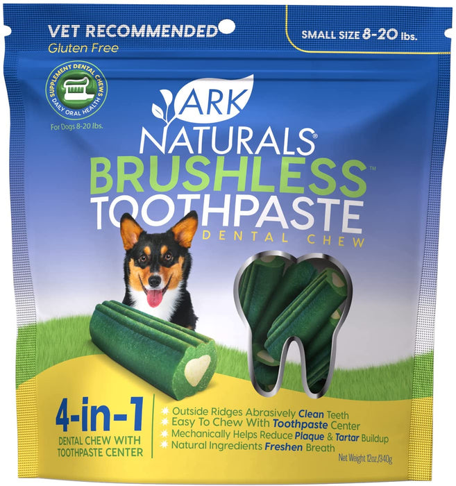 ark-naturals-brushless-toothpaste-dog-dental-chews-for-small-breeds-freshens-breath-helps-reduce-plaque-tartar-12oz-1-pack - Supplements-Natural & Organic Vitamins-Essentials4me