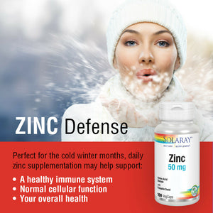 solaray-zinc-50-mg-100-vegcaps - Supplements-Natural & Organic Vitamins-Essentials4me