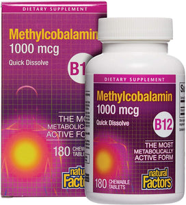 natural-factors-b12-methylcobalamin-1000-mcg-180-chewable-tablets - Supplements-Natural & Organic Vitamins-Essentials4me