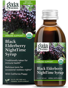 gaia-herbs-rapid-relief-immune-support-black-elderberry-nighttime-syrup-5-4-oz - Supplements-Natural & Organic Vitamins-Essentials4me