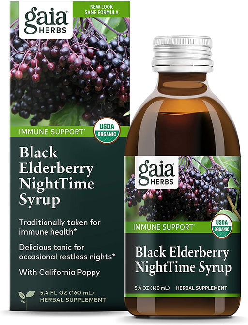 gaia-herbs-rapid-relief-immune-support-black-elderberry-nighttime-syrup-5-4-oz - Supplements-Natural & Organic Vitamins-Essentials4me