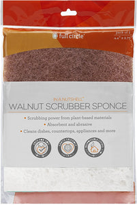 full-circle-in-a-nutshell-walnut-scrubber-sponge-2-pack-4-4-x-2-75-each - Supplements-Natural & Organic Vitamins-Essentials4me