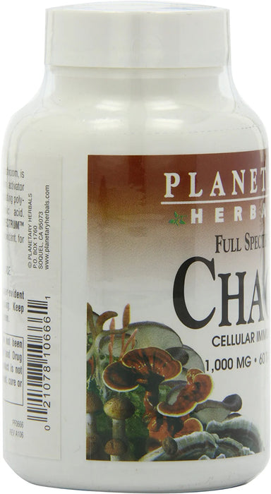 Planetary Herbals Chaga Full Spectrum, Enhance Cellular Immunity, 60 Tablets