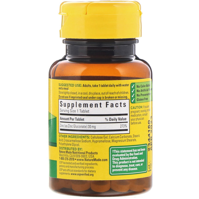 nature-made-zinc-30-mg-100-tablets - Supplements-Natural & Organic Vitamins-Essentials4me