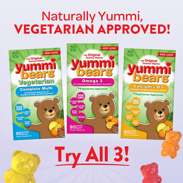 yummi-bears-calcium-vitamin-d3-vegetarian-90-sour-gummy-bears - Supplements-Natural & Organic Vitamins-Essentials4me