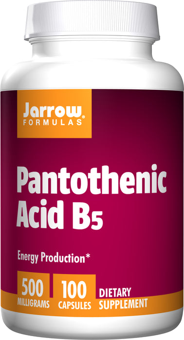 jarrow-formulas-pantothenic-acid-b5-500-mg-100-capsules - Supplements-Natural & Organic Vitamins-Essentials4me