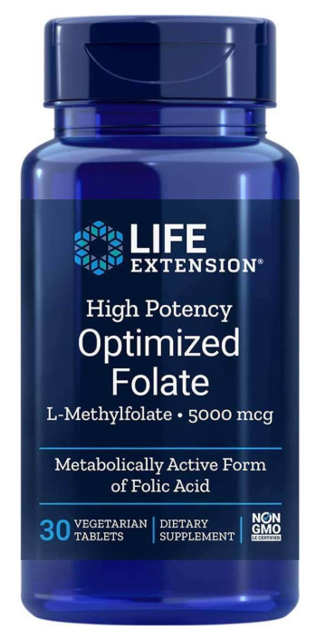 life-extension-high-potency-optimized-folate-5000-mcg-30-vegetarian-tablets - Supplements-Natural & Organic Vitamins-Essentials4me