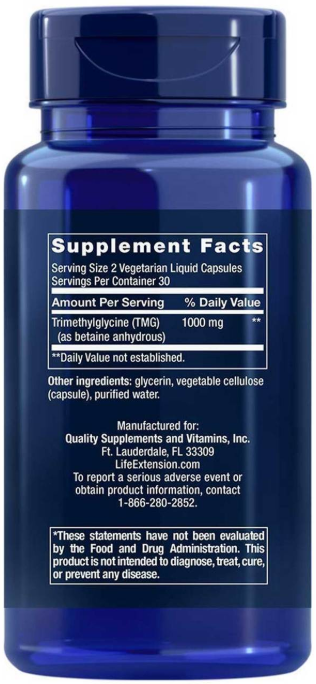 life-extension-tmg-500-mg-60-liquid-vegetarian-capsules - Supplements-Natural & Organic Vitamins-Essentials4me