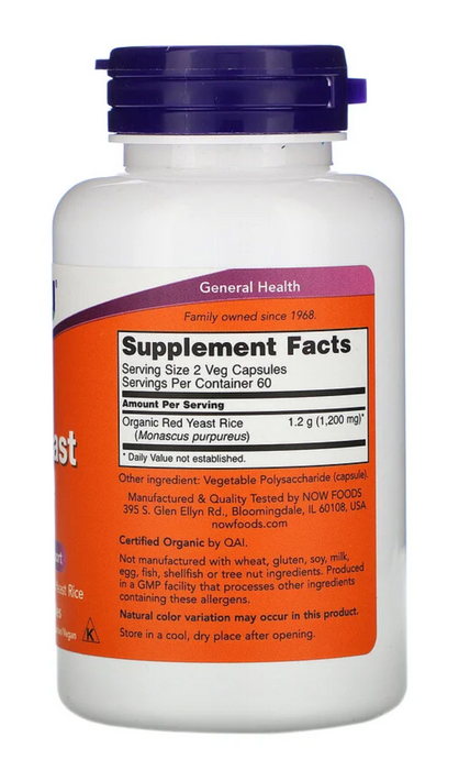now-foods-red-yeast-rice-600-mg-120-veg-capsules - Supplements-Natural & Organic Vitamins-Essentials4me