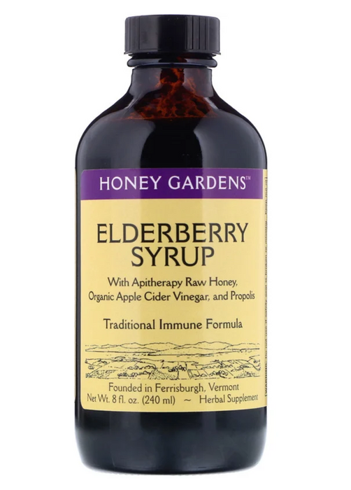 honey-gardens-elderyberry-syrup-with-apitherapy-raw-honey-propolis-and-elderberries-8-fl-oz-240-ml - Supplements-Natural & Organic Vitamins-Essentials4me