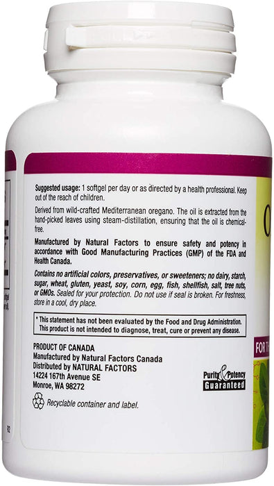 natural-factors-oil-of-oregano-180mg-minimum-80-carvacrol-with-cold-pressed-extra-virgin-olive-oil-30-softgels - Supplements-Natural & Organic Vitamins-Essentials4me