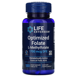 life-extension-optimized-folate-1000-mcg-100-vegetarian-tablets - Supplements-Natural & Organic Vitamins-Essentials4me