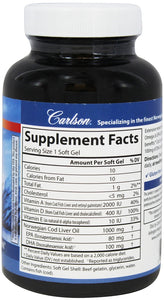 carlson-cod-liver-oil-gems-100-softgels - Supplements-Natural & Organic Vitamins-Essentials4me