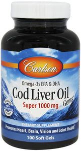 carlson-cod-liver-oil-gems-100-softgels - Supplements-Natural & Organic Vitamins-Essentials4me