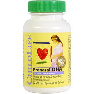 childlife-prenatal-dha-lemon-500-mg-30-soft-gel-capsules - Supplements-Natural & Organic Vitamins-Essentials4me
